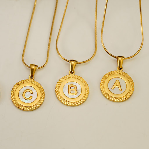 Title 4, Fashion 26 English Letter Pendant Necklace 18K ...