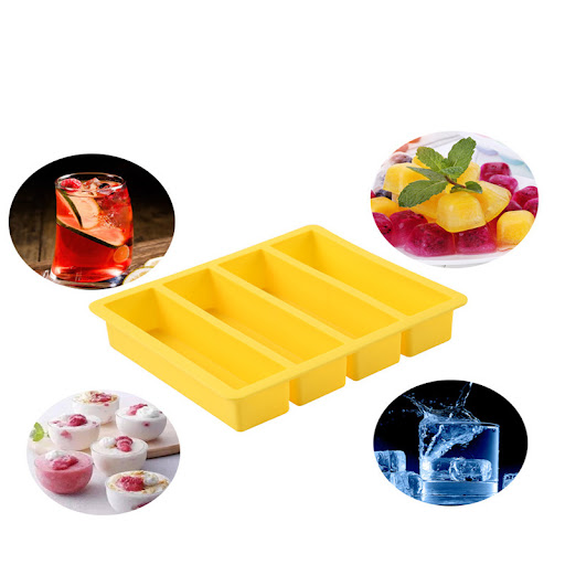 Title 2, Food Grade Black Yellow Spot 4 Lattice Ice Tray...
