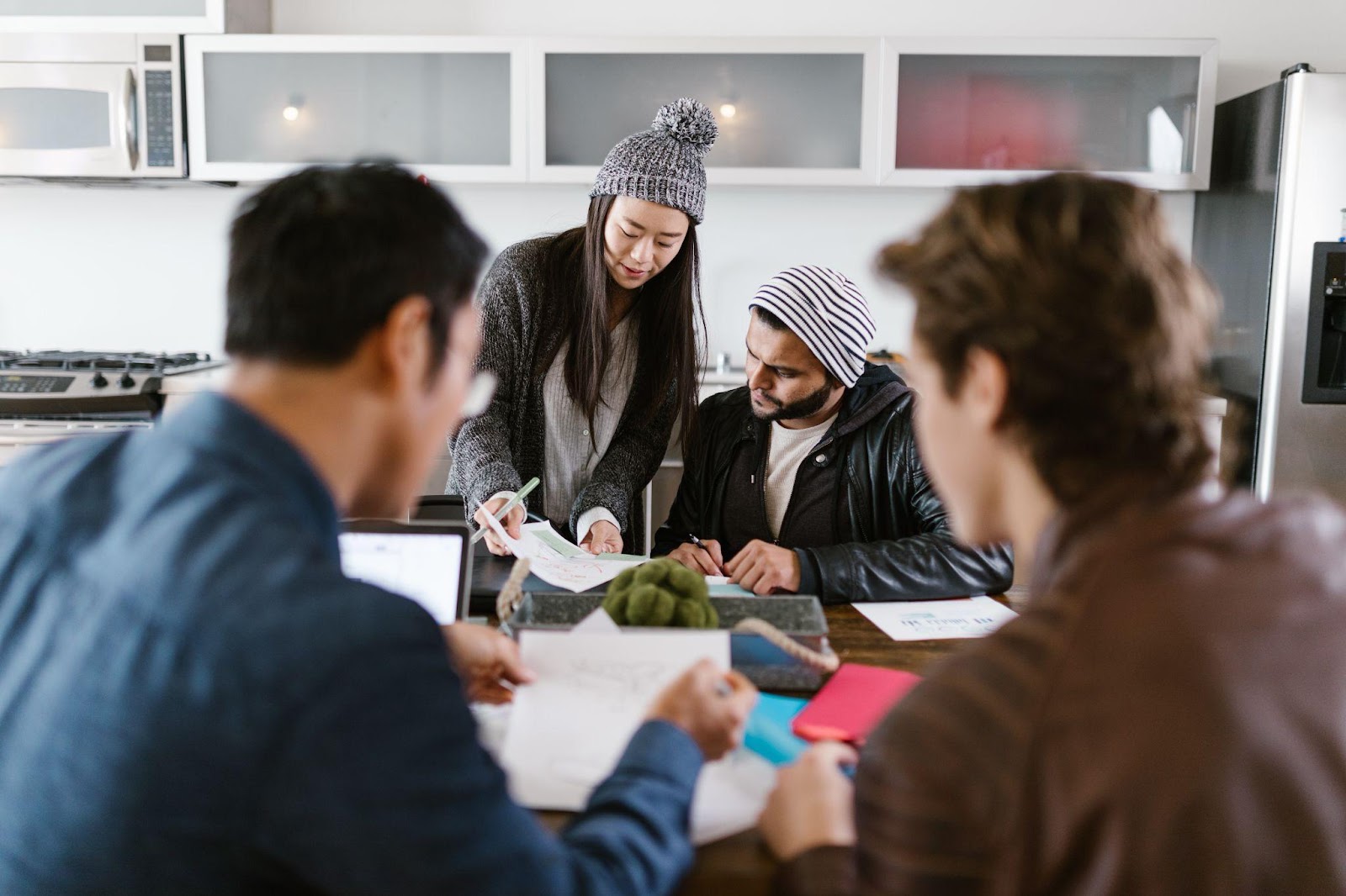 group of people brainstorming