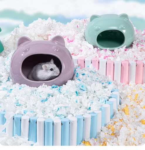 Summer Cooling Hamster Ceramic Nest Cute Cat Face Small House Escape Nest Small Pet Sleep Nest Landscape Dragon Cat Hams