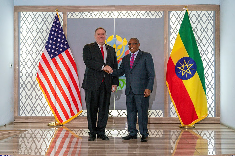 Secretary of State Pompeo when he met with Ethiopian Foreign Minister Gedu Andargachew