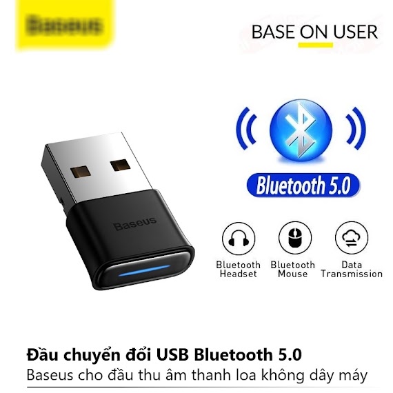 Đầu Chuyển Đổi Usb Bluetooth 5.0 Baseus Cho Đầu Thu Âm Thanh Loa Không Dây Máy Tính / Laptop