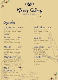 Kleoes Cakery menu 1