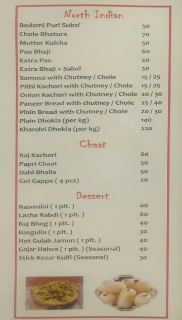 New Mamta Sweet And Snacks menu 