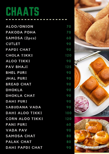 Tulsi Foods menu 