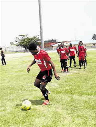 KEEN FOCUS: Mfundo ‘Banda’ Bonyongo is banging in goals in almost every game for SAB League Buffalo City side Relatives FC Picture: SUPPLIED