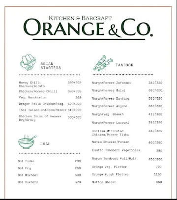 Orange and co menu 