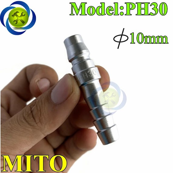 Đầu Nối Hơi 10Mm Đuôi Chuột Mito Ph30 Plug 3/8 House (Đầu Đực)