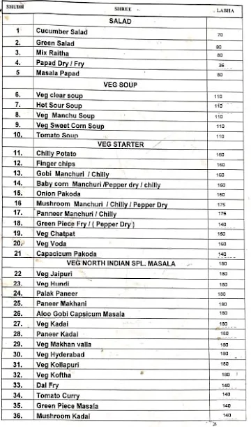 Hotel Roti Park menu 