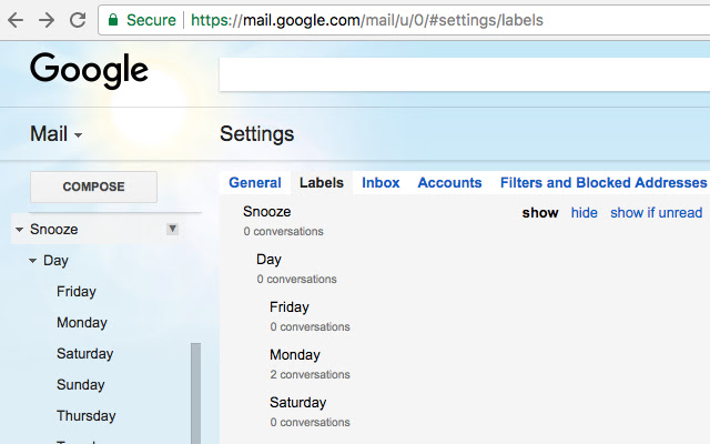 Gmail Snooze Plus chrome extension