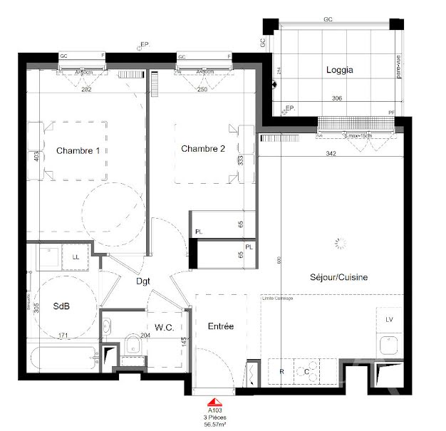 Vente appartement 3 pièces 56.57 m² à Clamart (92140), 372 100 €