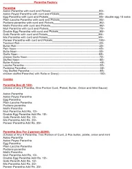 Parantha Factory menu 3