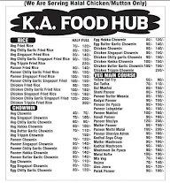 KA Food Hub menu 1