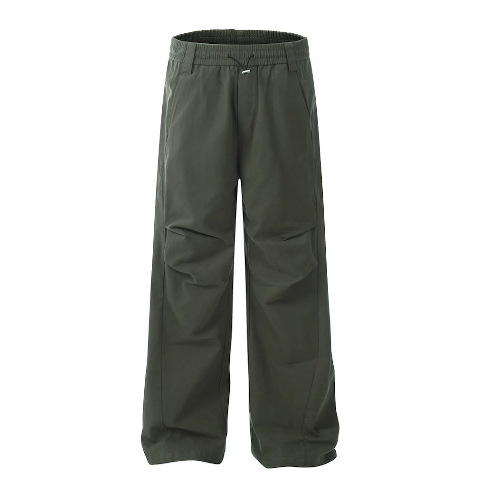 Amerikaanse Cargo Broek met Rechte Pijpen en Plooi - Casual Stijl en Comfortabel Draagcomfort voor Dagelijks Gebruik.
