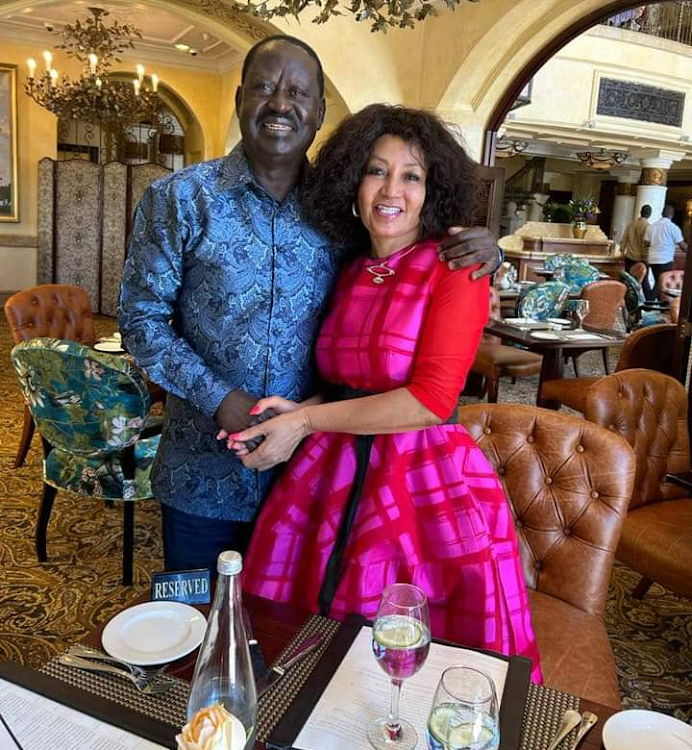 ODM leader Raila Odinga with the South African Minister for Tourism Lindiwe Sisulu at Johannesburg on January 15,2023.