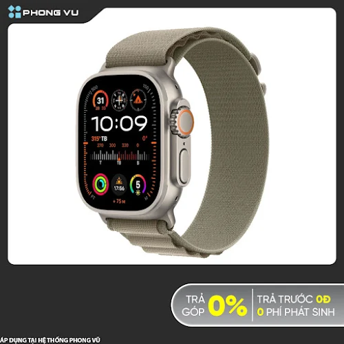 Đồng hồ Apple Watch Ultra 2 4G 49mm (Vỏ Titan Dây Vải Blue Olive Alpine - L) (MRF03VN/A)