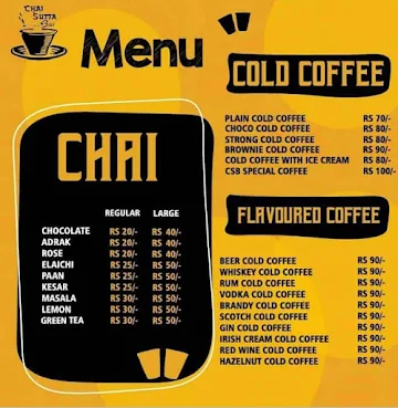 Chai Sutta Bar menu 