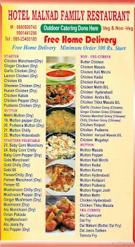 Hotel Malnad Family Restaurant menu 1