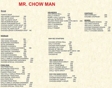 Mr. Chowman menu 