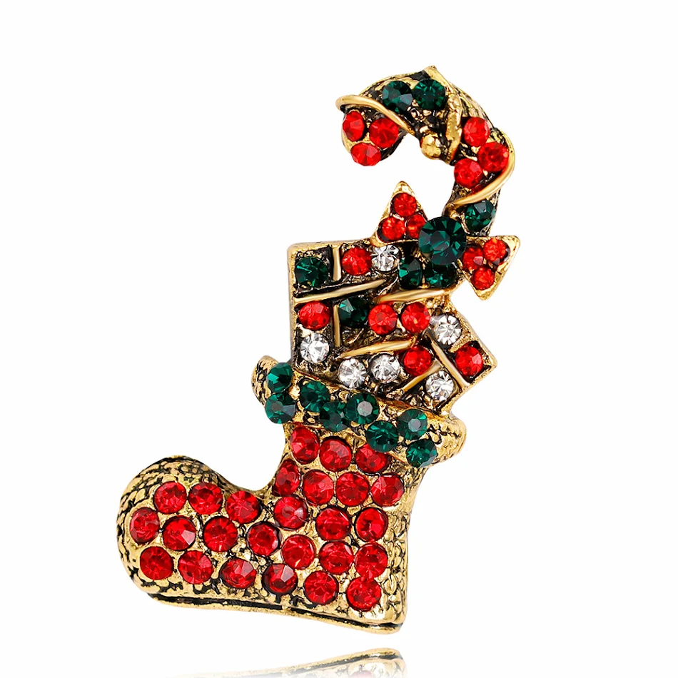 Broche de Noël Sapin de Noël et Père Noël Accessoire Festif Élégant et Scintillant Cadeau Parfait Pour Célébrer Les Fêtes Ajoutant du Charme