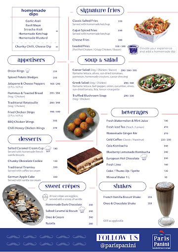 Paris Panini - Gourmet Sandwiches & Wraps menu 