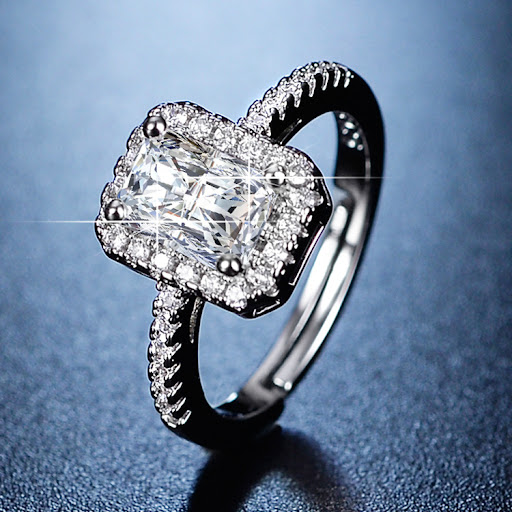 Title 3, Simulation Moissanite Ring Womens Simple Ins D...
