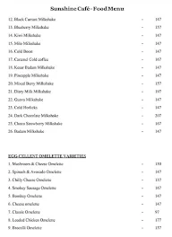 Sun Shine Cafe menu 2