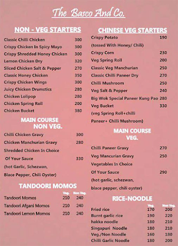 The Basco And Co. menu 