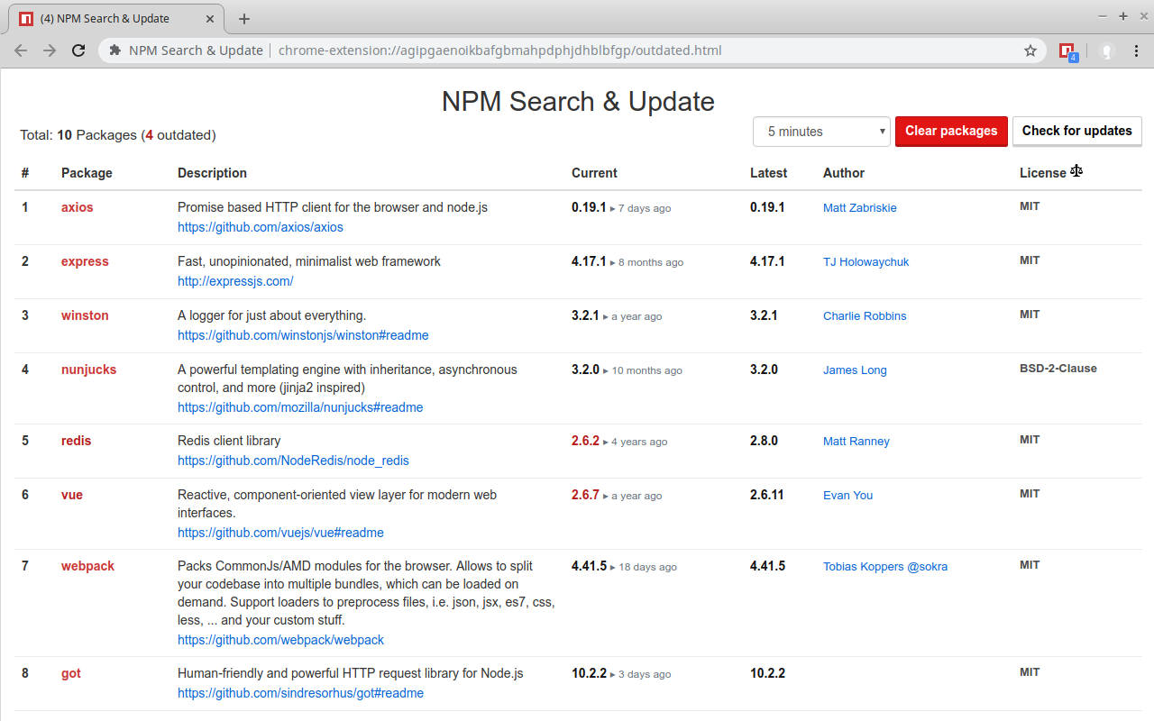 NPM Search & Update Preview image 4