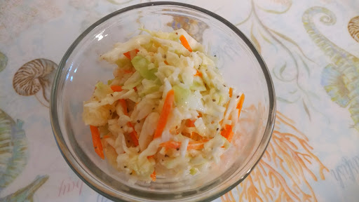Side serving of Creamy Coleslaw with pineapple