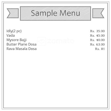 Babai Tiffins menu 