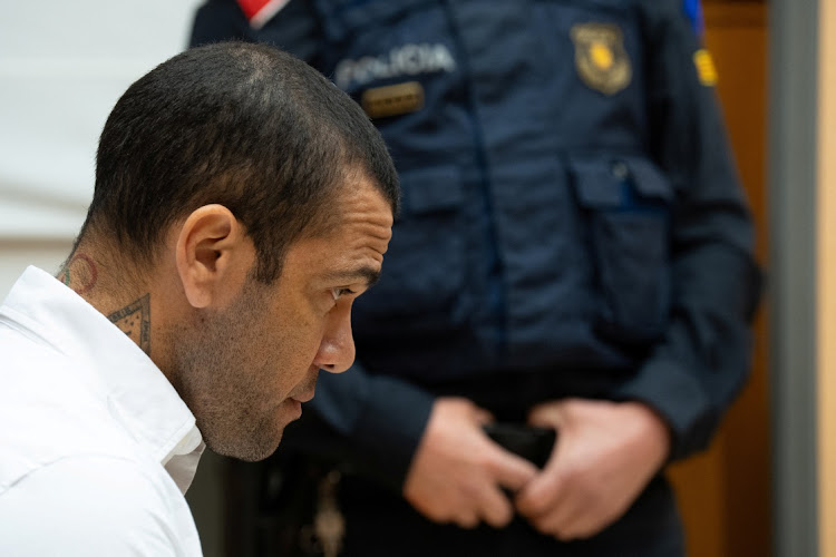 Brazil soccer player Dani Alves in court during the first day of his trial in Barcelona, Spain, on February 5 2024.