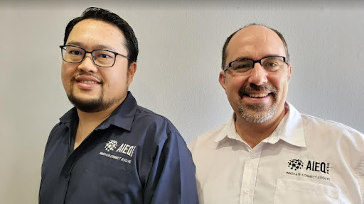 Steven Lu (left), Director, AIEQ Systems and Jacques Botha, Chief Technology, AIEQ Systems.