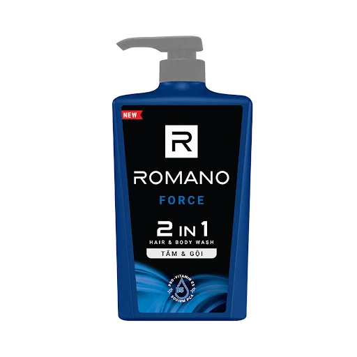 Tắm gội 2 trong 1 hương nước hoa Romano Force 2in1 650g