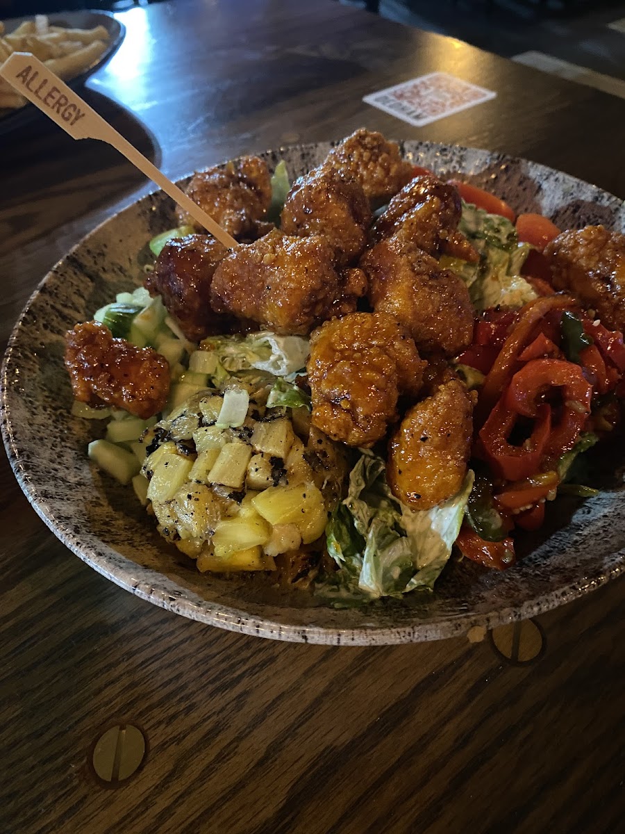 Gluten free sweet and spicy thai chicken salad