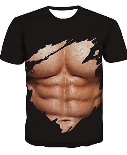 Men's Crew Neck Muscle Funny Short Sleeve T-Shirt