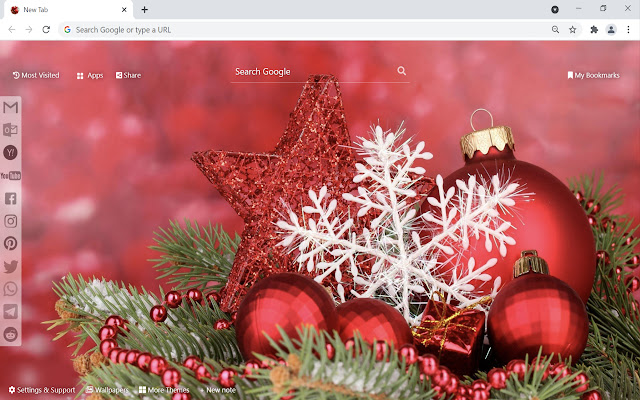 Christmas Decorations Wallpaper New Tab