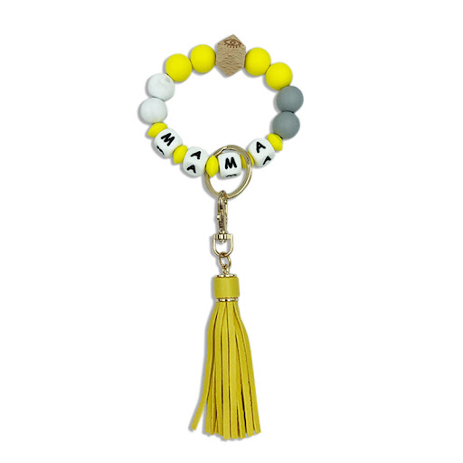 Title 12, Silicone Beaded Bracelet Key Chain Bracelet Kee...