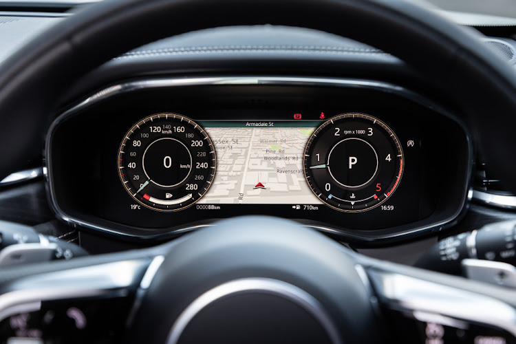 The new F-Pace's digital instrument cluster is fully configurable and easy to read.