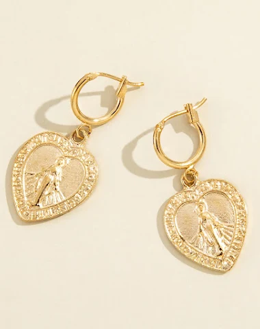 Pendientes de moneda con diseño sen - 3