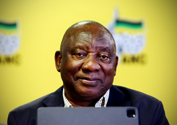 ANC President Cyril Ramaphosa is seen at the ANC NEC sitting at NASREC.