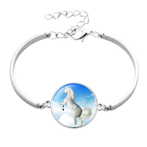 Title 7, Animal Horse Glass Time Stone Bracelet. Embrace...