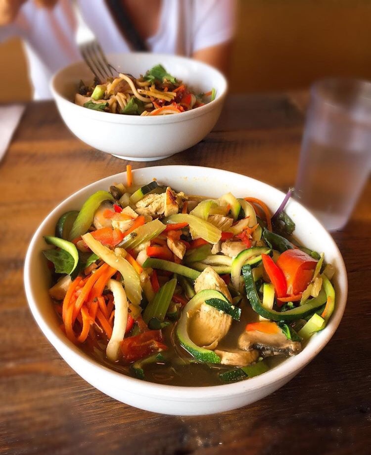 Pesto + bone broth zoodle bowl. ❤️