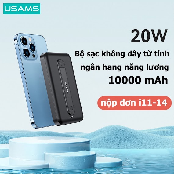 Usams Pin Sạc Dự Phòng Không Dây 10000Mah 15W 22.5W Pd Qc3.0 Fcp Afc