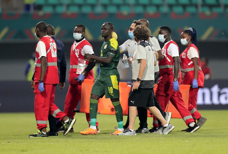 Senegal's Sadio Mane receives medical attention during the match against Cape Verde at Kouekong Stadium in Bafoussam, Cameroon, January 25 2022. Picture: THAIER AL-SUDANI/REUTERS