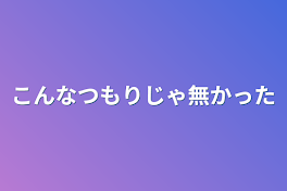 こんなつもりじゃ無かった