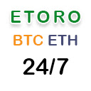 Etoro 24/7 BTC ETH prices