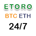 Etoro 24/7 BTC ETH prices