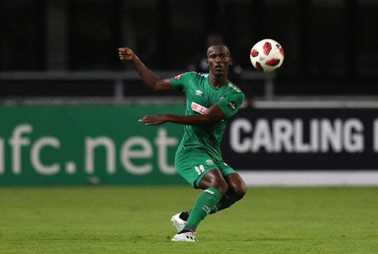 Tapelo Xoki of Amazulu FC during the Absa Premiership match between AmaZulu FC and Golden Arrows at Kings Park Stadium on February 15, 2020 in Durban, South Africa.