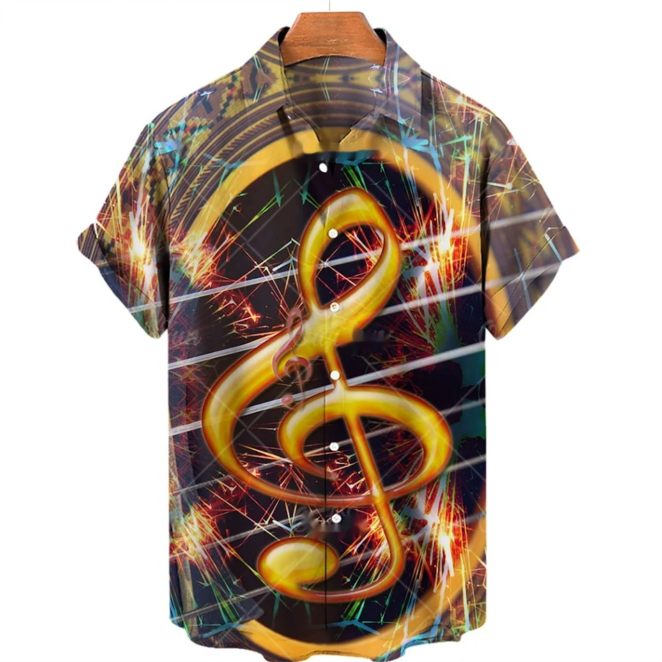 Camiseta 3D de Música Casual de Manga Corta para Hombre Versátil Ropa de Verano Estampada Transpirable y Cómoda para el Día a Día